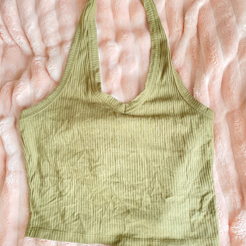 Olive green crop top